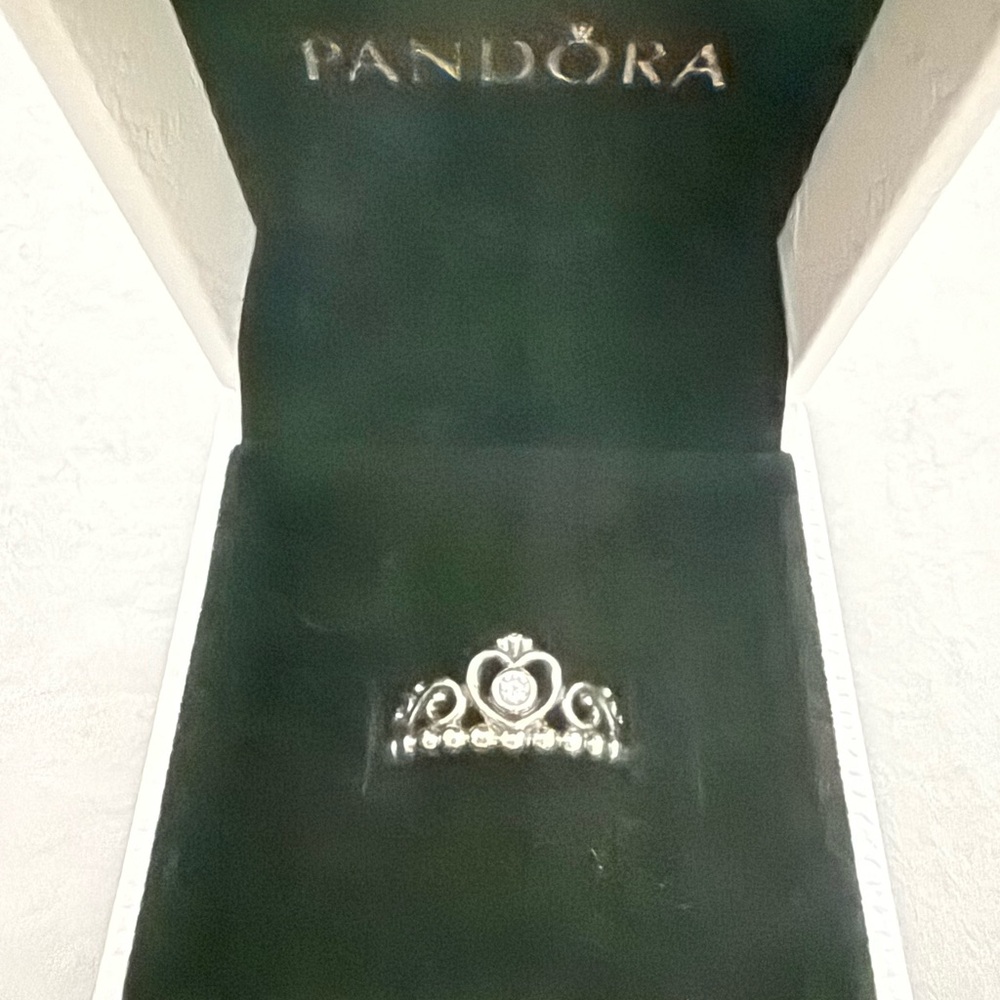 Pandora Silver Heart Tiara Ring